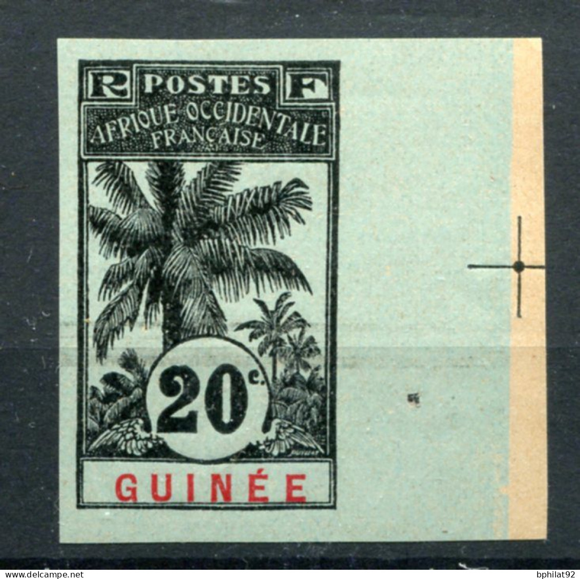 !!! GUINEE, PALMIER N°38a NON DENTELE NEUF TOUJOURS SANS GOMME, SIGNE BRUN - Unused Stamps
