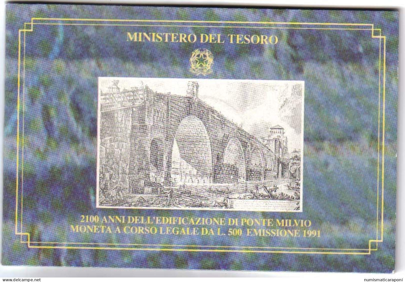 Italy Italia 500 Lire 1991 Ponte Milvio Fdc - Mint Sets & Proof Sets