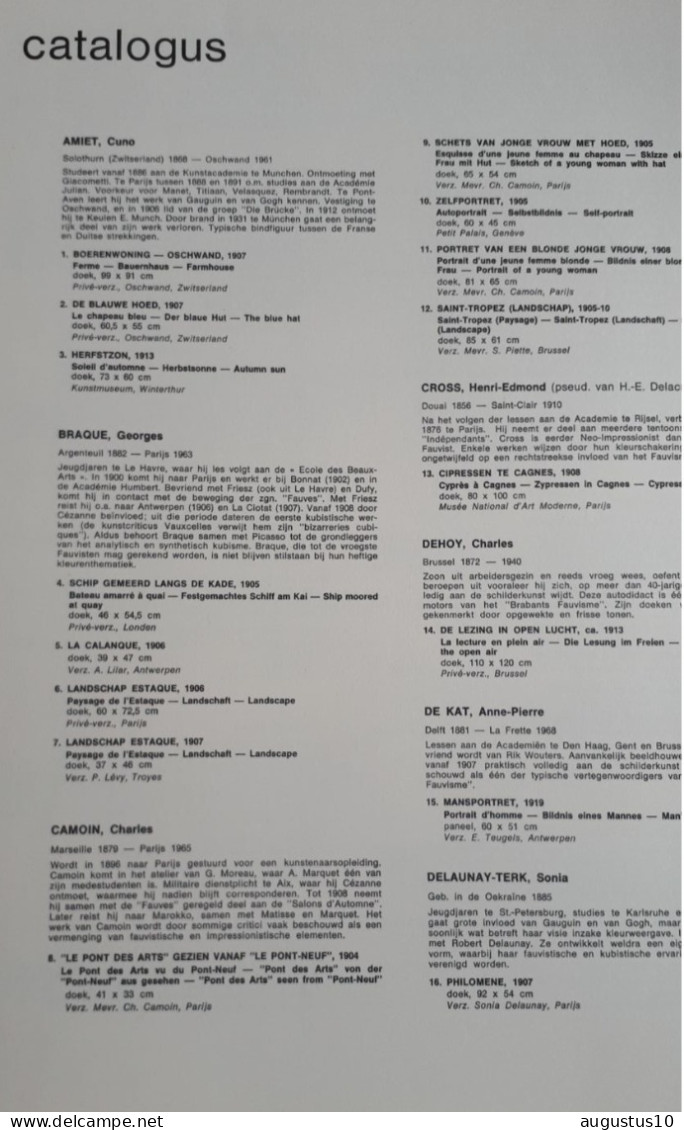 MECHELEN 1969: Prachtige grote catalogusmap FAUVISME IN DE EUROPESE KUNST 30 p. 30/40cm 14 losse reprod. op glanspapier