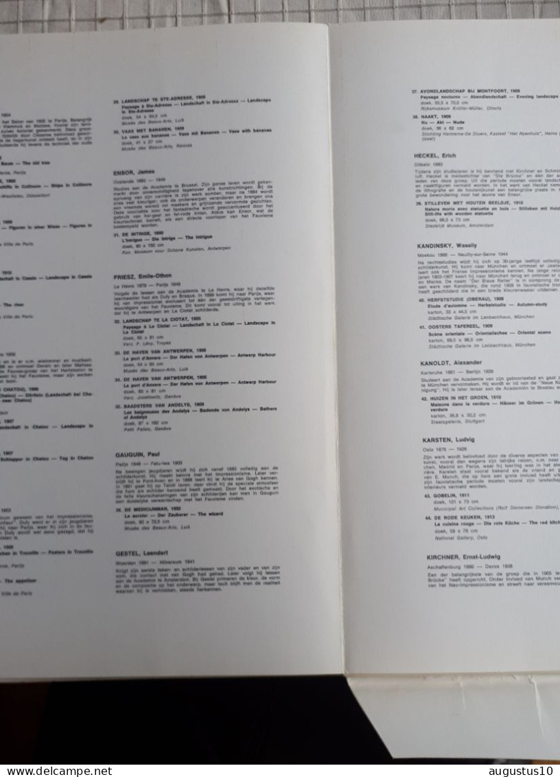 MECHELEN 1969: Prachtige grote catalogusmap FAUVISME IN DE EUROPESE KUNST 30 p. 30/40cm 14 losse reprod. op glanspapier
