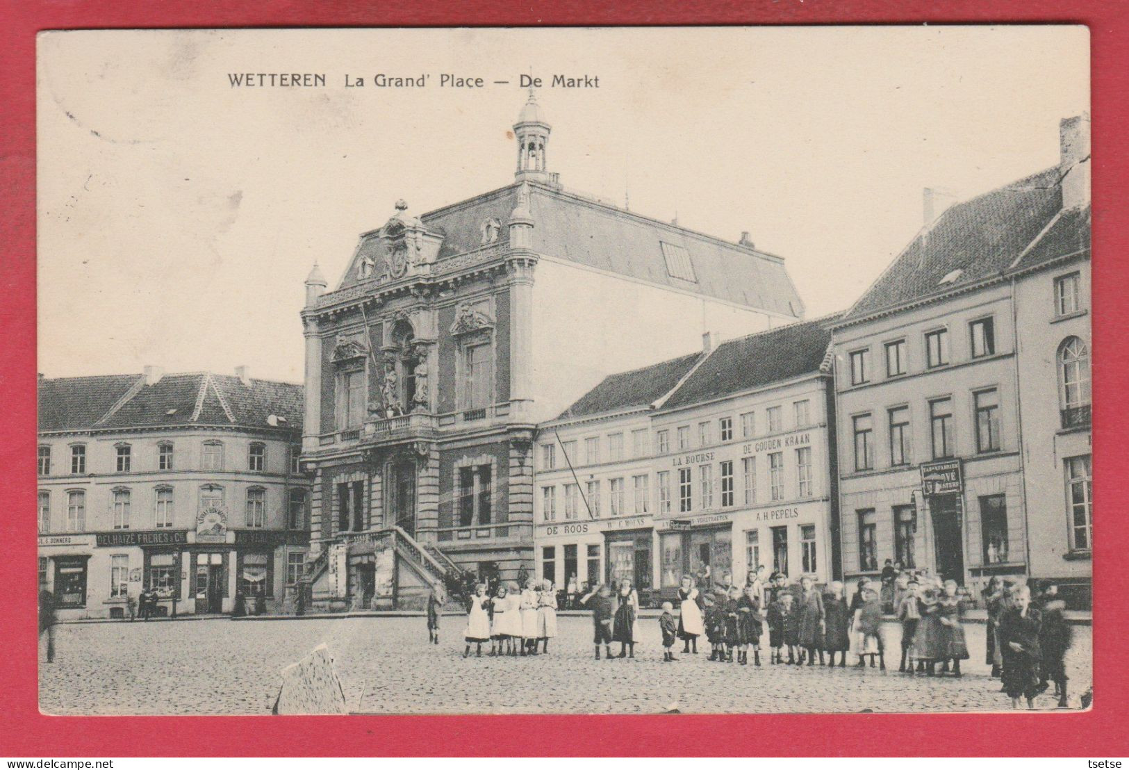 Wetteren - De Markt ...geanimeerd- 1912  ( Verso Zien ) - Wetteren