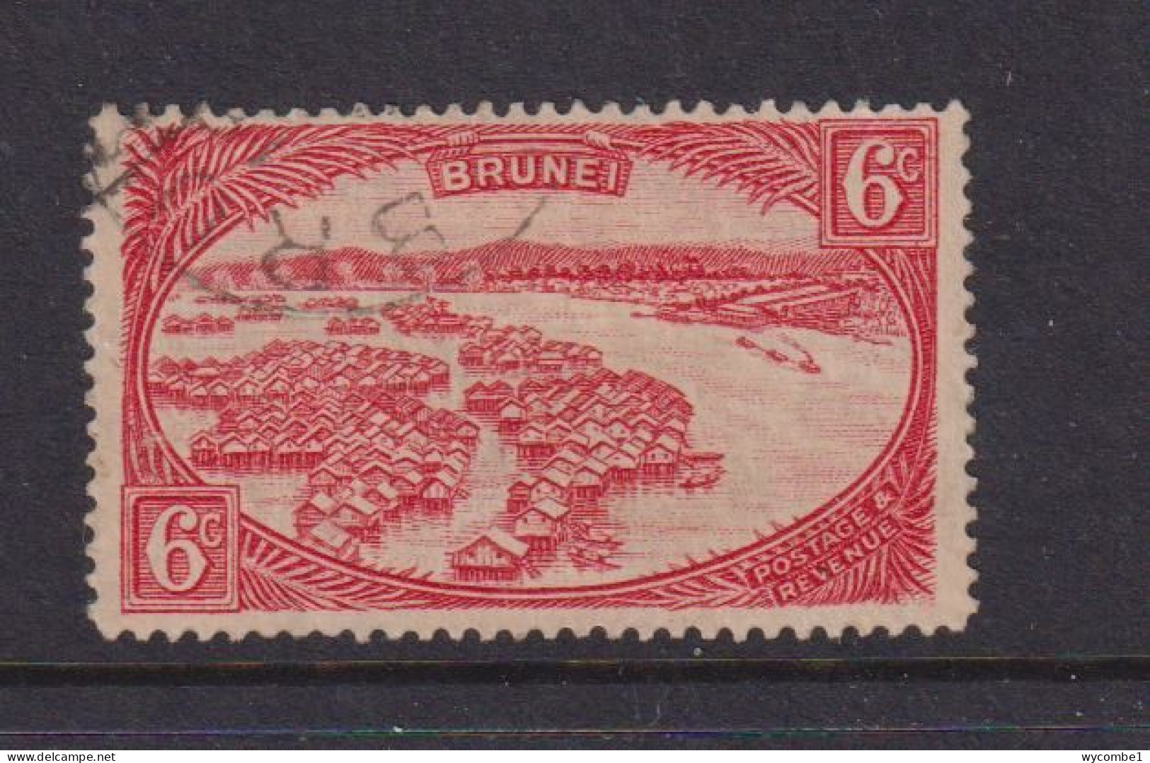 BRUNEI - 1924 Native Houses 6c Used As Scan - Brunei (...-1984)