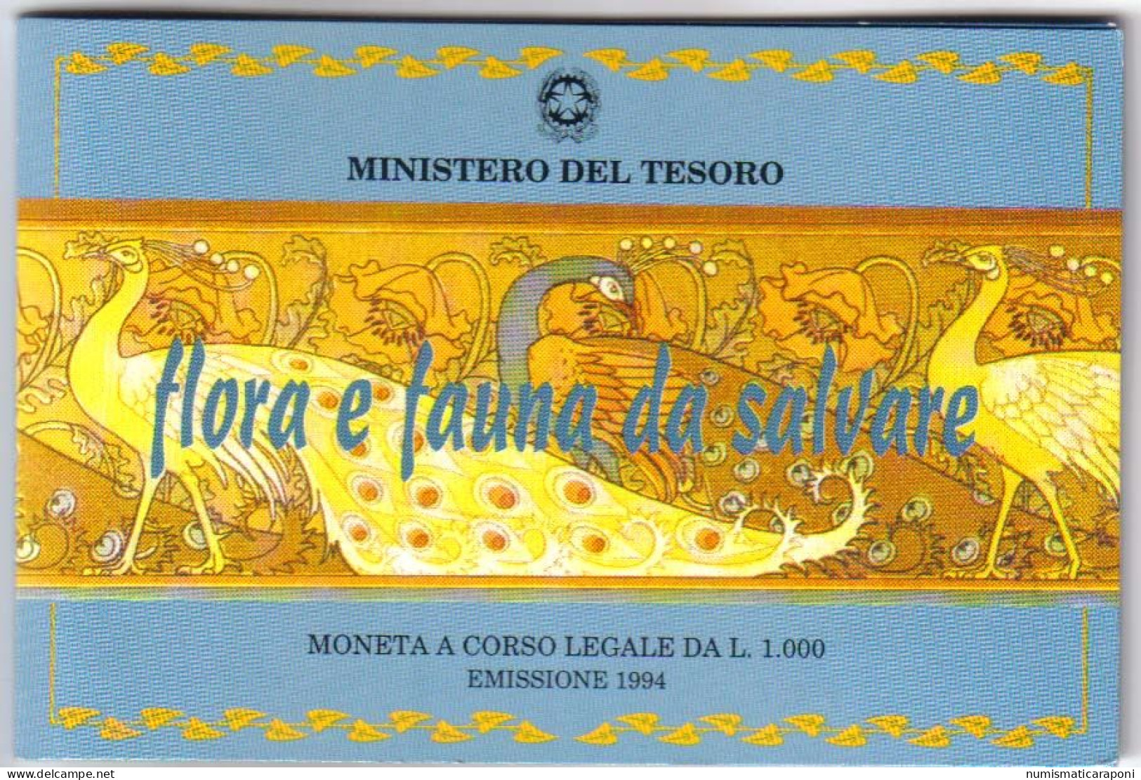 REPUBBLICA ITALIANA  1000 LIRE FLORA E FAUNA DA SALVARE 1994 Fdc - 1 000 Lire