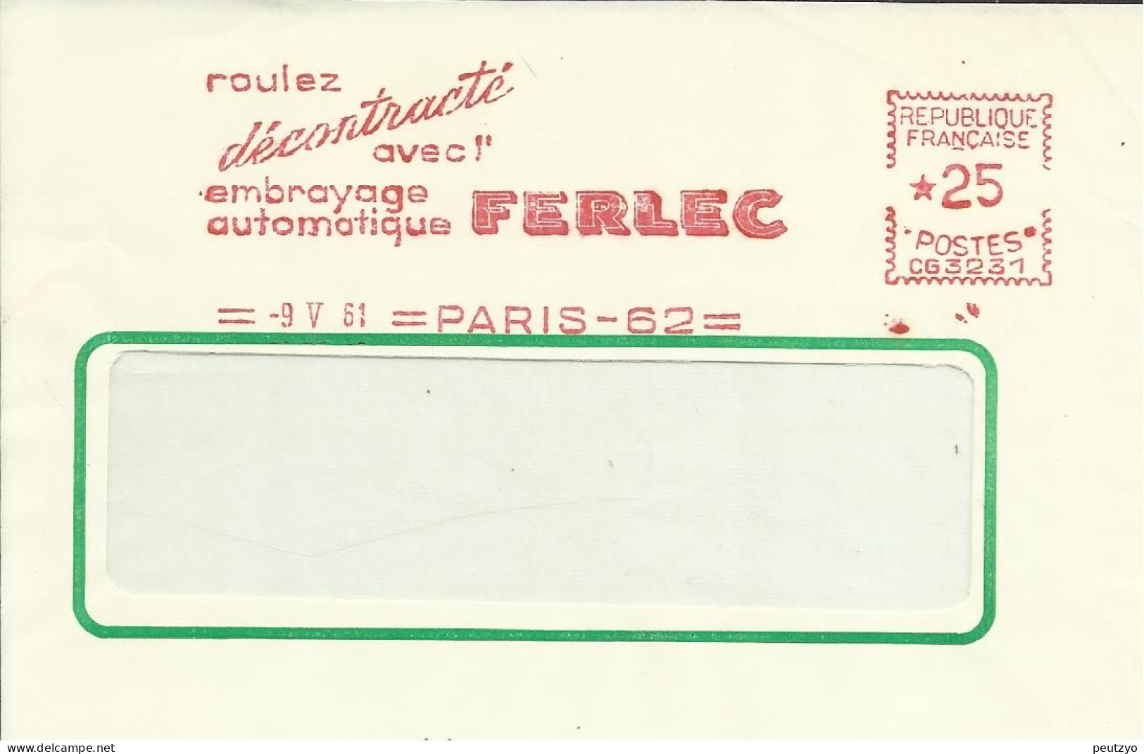 Lettre  EMA Havas CG 1961 FERLEC Roulez Décontracté Embrayage Voiture Automobile Metier 75 Paris A16/07 - Usines & Industries