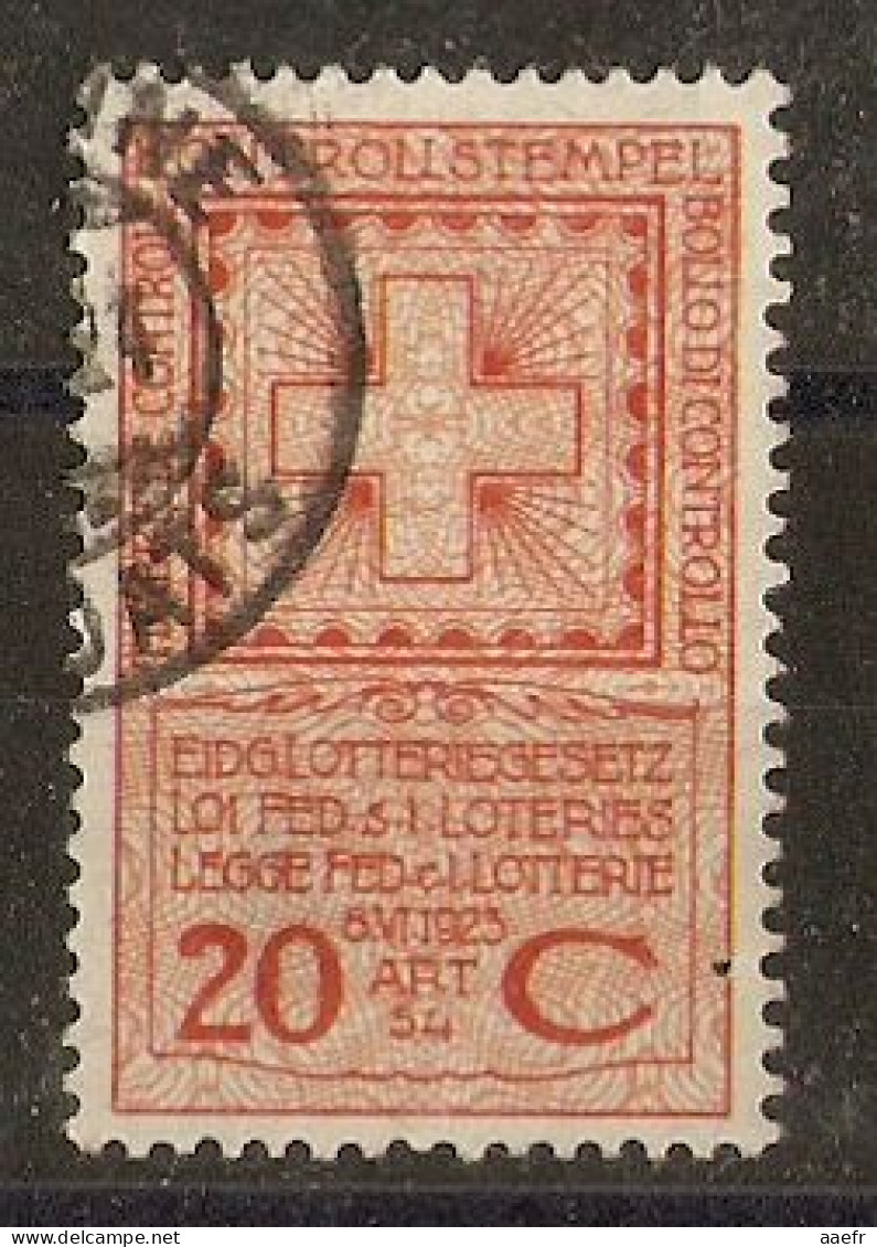 Suisse 1924 - 20 C - Timbre De Contrôle Loterie / Control Stempel  / Bolo Di Controle - Revenue Stamps