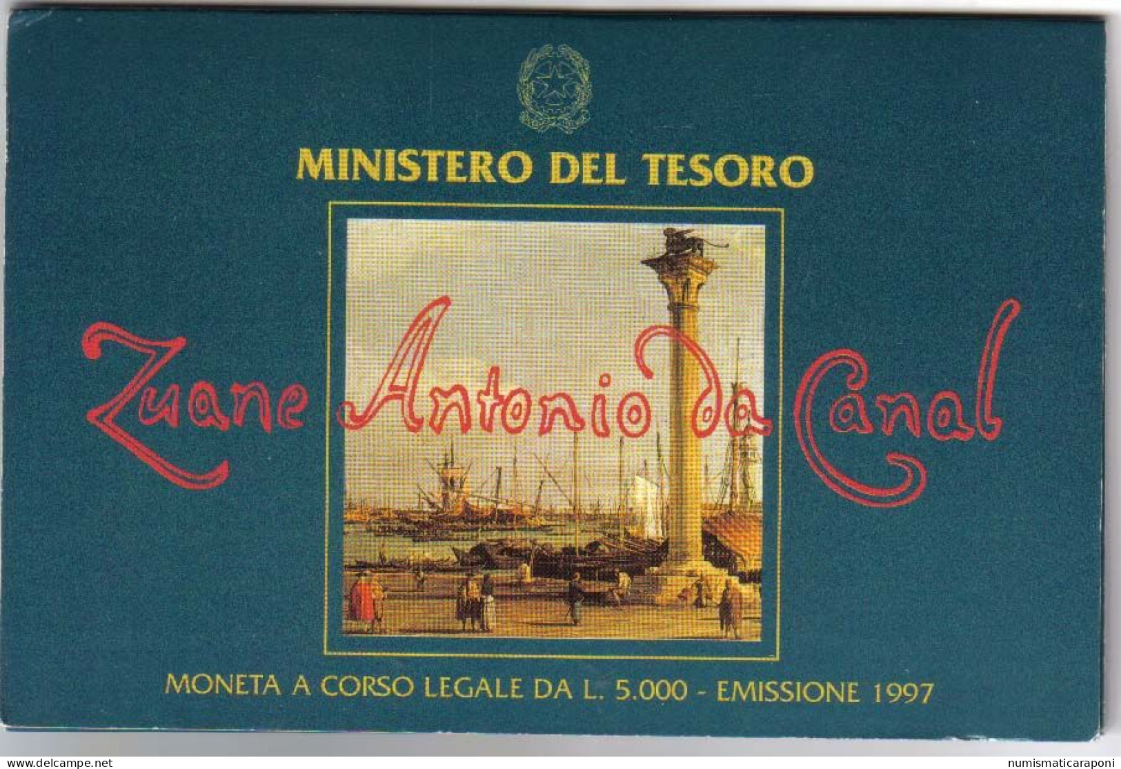 ITALIA  Italy 1997 5000 Lire Canaletto  Fdc - Mint Sets & Proof Sets