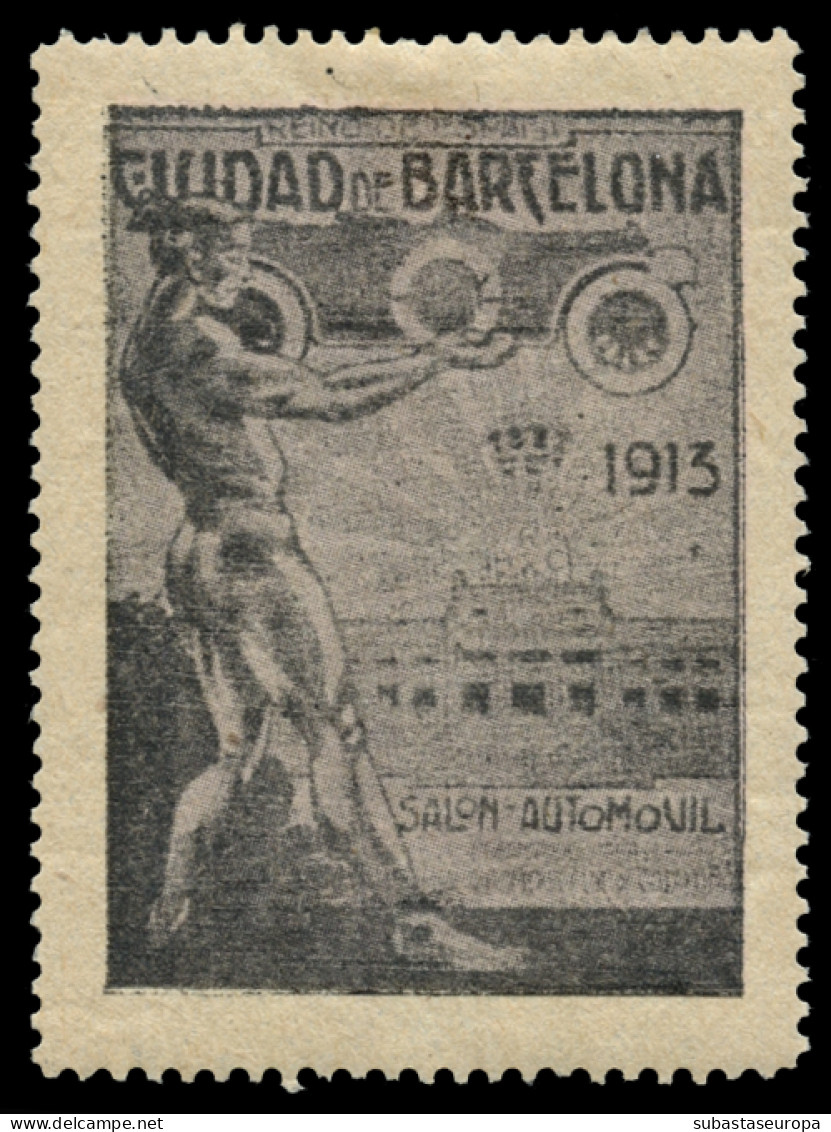 Viñeta Ciudad De Barcelona - 1913.- Salón Del Automovil. - Other & Unclassified