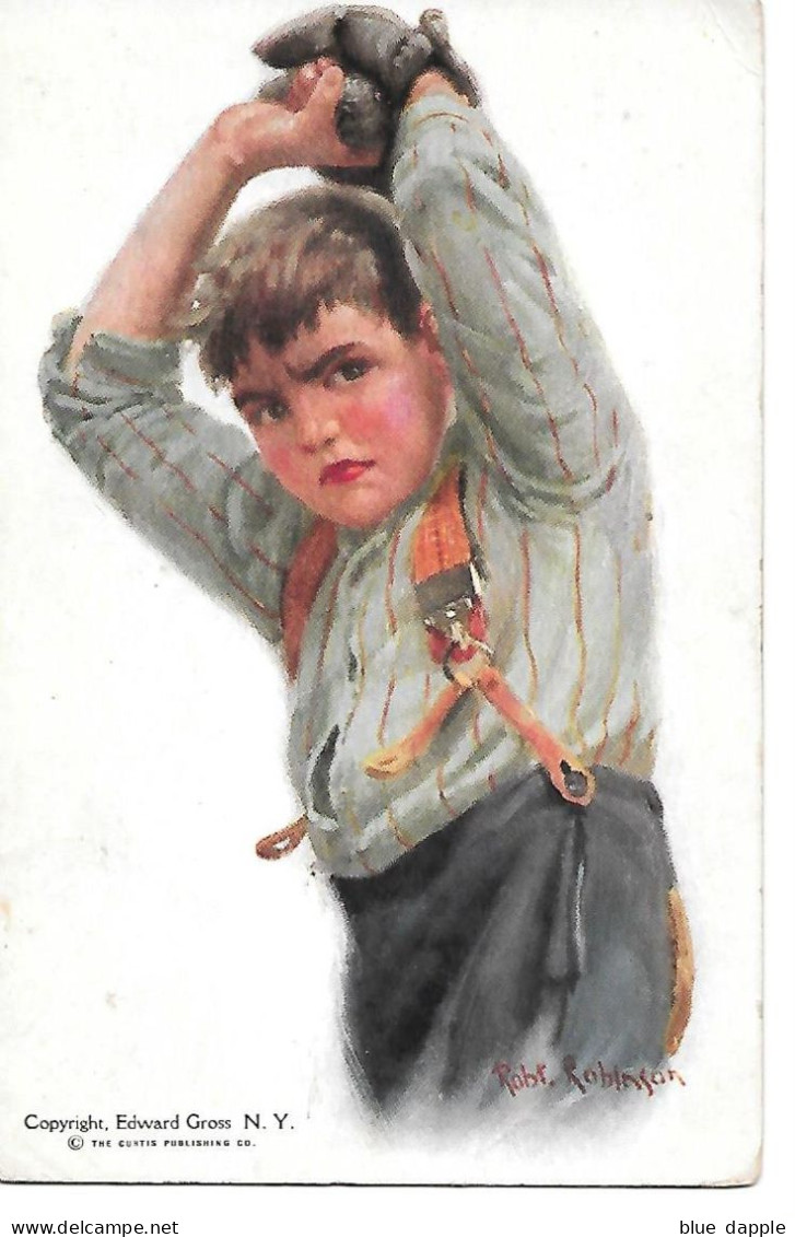 Illustrator - Robert Robinson - Boy Playng Baseball / From 1920 - Honkbal