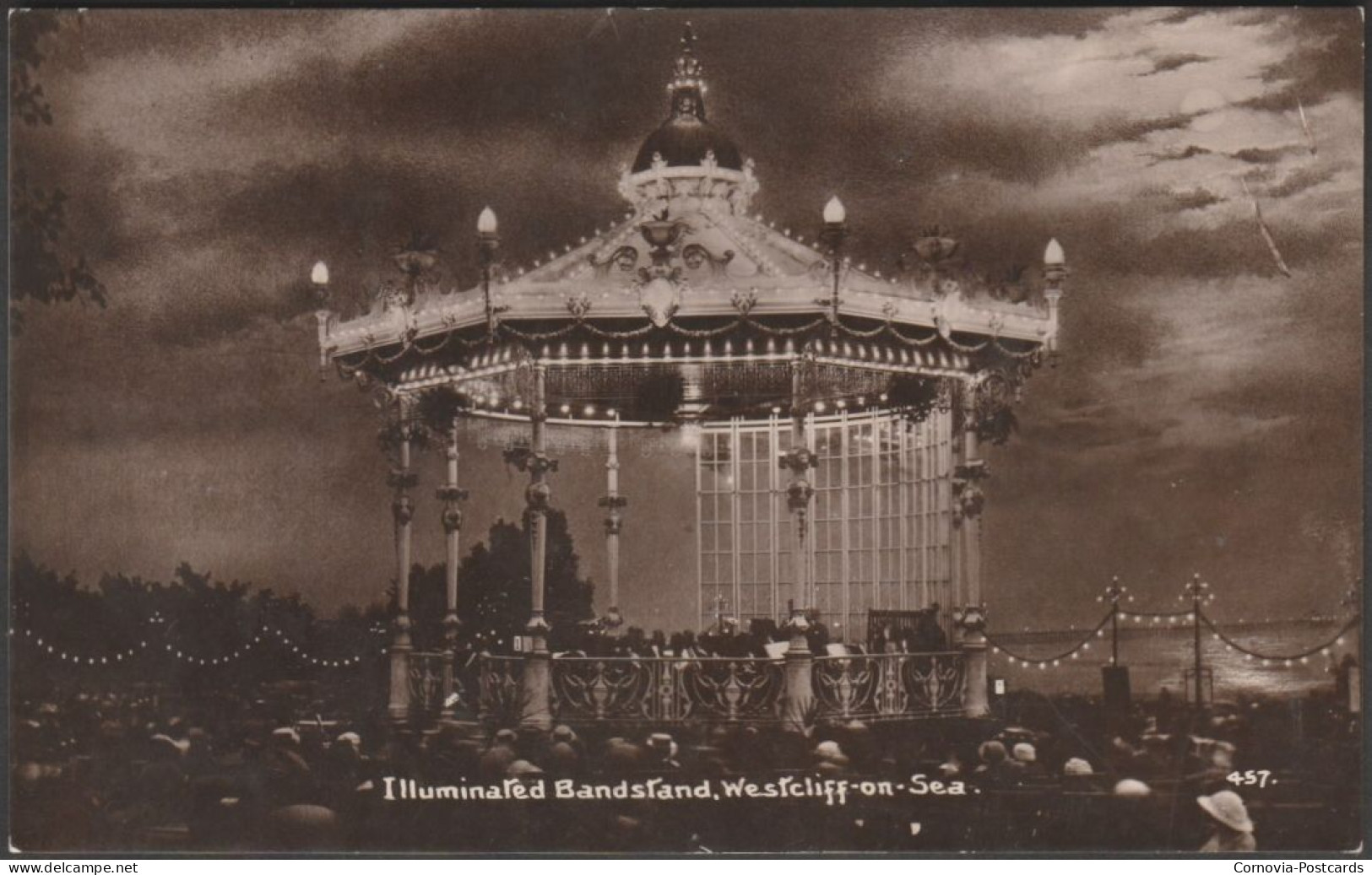 Illuminated Bandstand, Westcliff-on-Sea, Essex, C.1910 - RP Postcard - Southend, Westcliff & Leigh