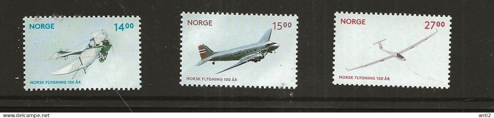 Norway Norge 2012  Centenary Of Norwegian Aviation. Planes Mi 1785-1787  MNH(**) - Ongebruikt