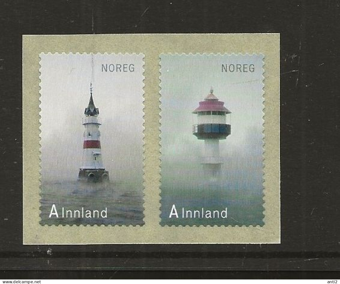 Norway Norge 2012 Lighthouses Kavringen (1892), Medfjordbåen (1876) Yellow Paper, No Print On Back Mi 1788-9 MNH(**) - Nuevos