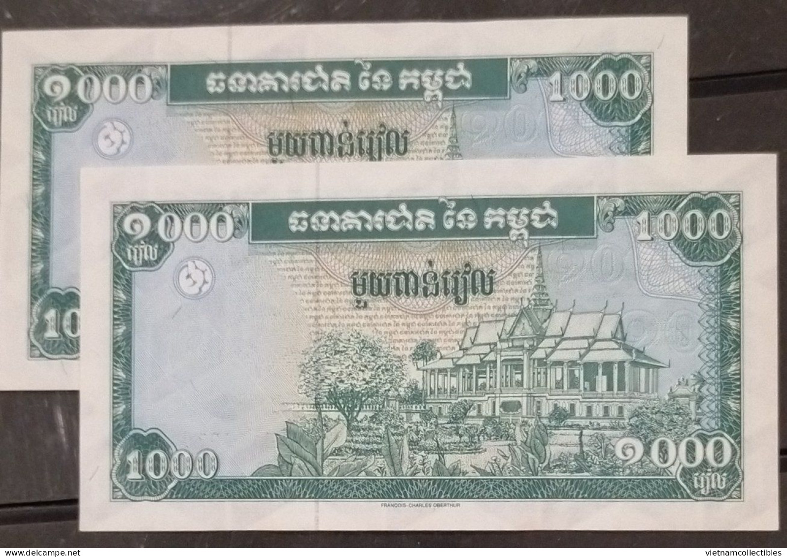 02 Cambodge Cambodia 1000 1,000 Riels Consecutive UNC Banknote Notes 1995 - Pick # 44 / 2 Photos - Cambodge