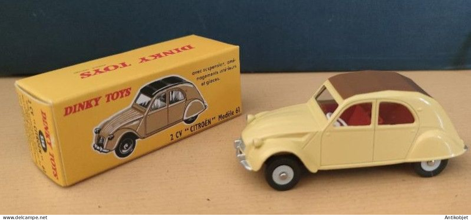 Citroen 2cv Modèle 61 Beige Dinky Toys Atlas 1:43 - L'Intrépide