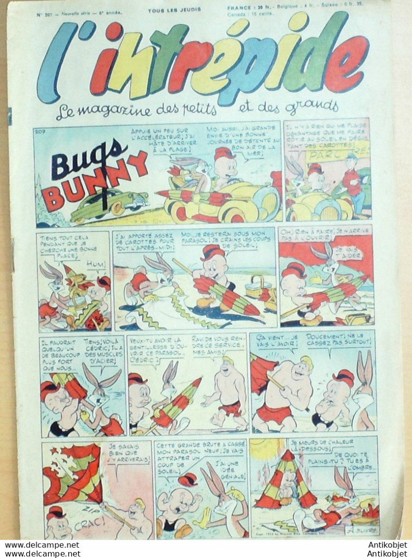 L'Intrépide 1952 N°207 BUFFALO BILL BUGS BUNNY ROLAND ARTHUR ZOE FANAN LA TULIPE - L'Intrépide