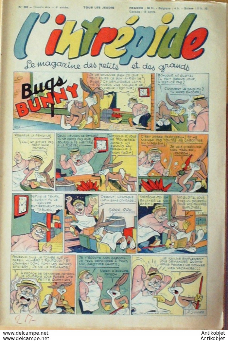 L'Intrépide 1953 N°202 BUFFALO BILL BUGS BUNNY ZOE FANFAN La TULIPE - L'Intrépide