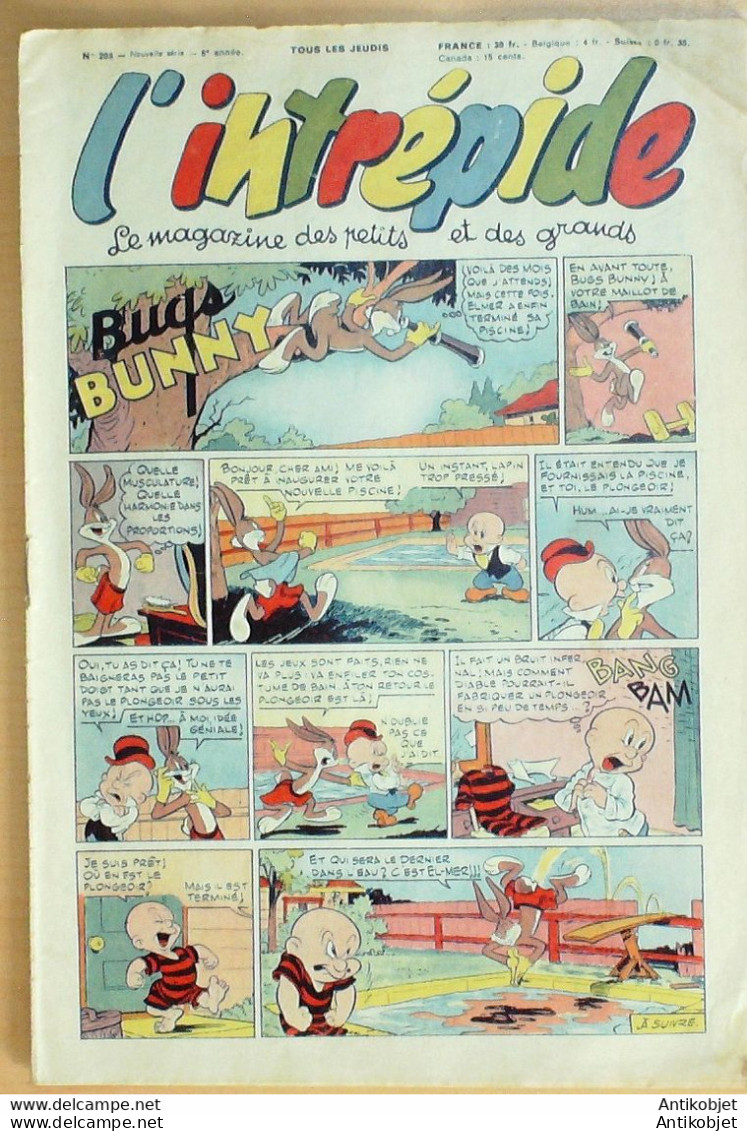 L'Intrépide 1953 N°208 BUFFALO BILL BUGS BUNNY ZOE FANFAN La TULIPE - L'Intrépide