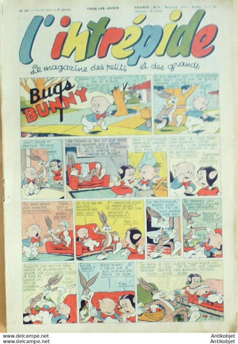 L'Intrépide 1953 N°211 BUFFALO BILL BUGS BUNNY ZOE FANFAN La TULIPE - L'Intrépide