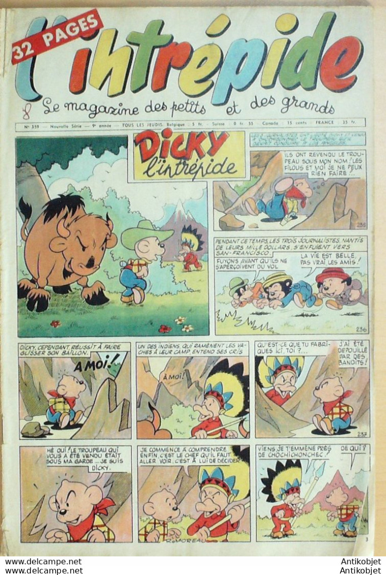 L'Intrépide 1956 N°359 BUFFALO BILL BUGS BUNNY ZOE FANFAN La TULIPE - L'Intrépide