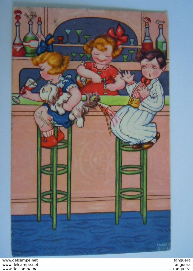 Margret Boriss Kinderen Bar Omgevallen Glas Cocktails Enfants Au Bar Verre Renversé Circulée 1934 Edit Amag 0409 - Boriss, Margret