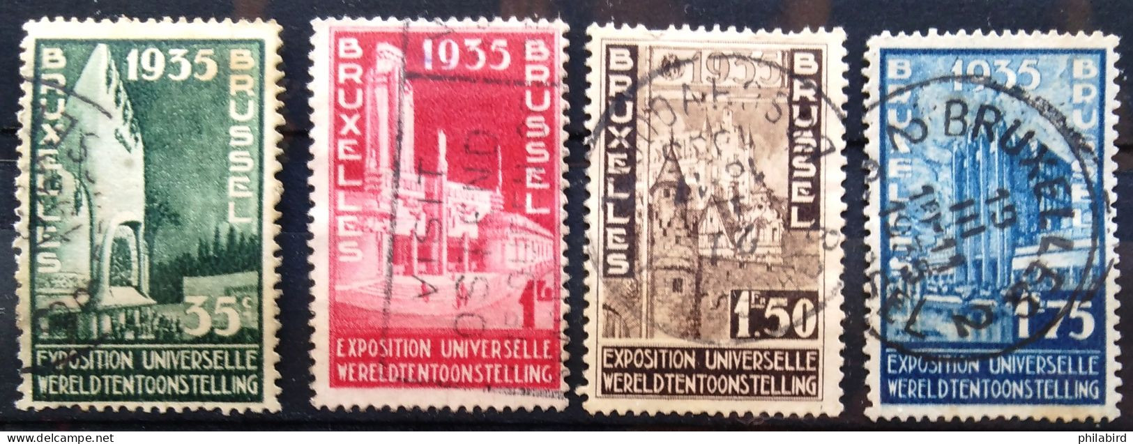 BELGIQUE                    N° 386/389                      OBLITERE - Oblitérés