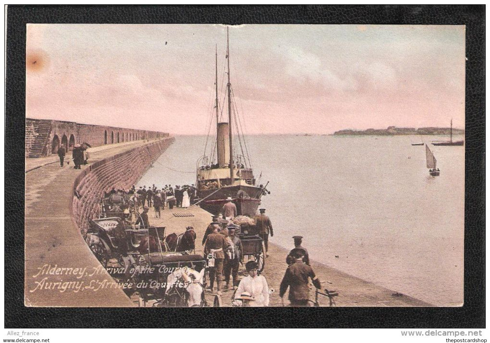 ALDERNEY AURIGNY ARRIVAL OF THE COURIER MAILBOAT FERRY SHIP L'arrivée Du Courier - Alderney