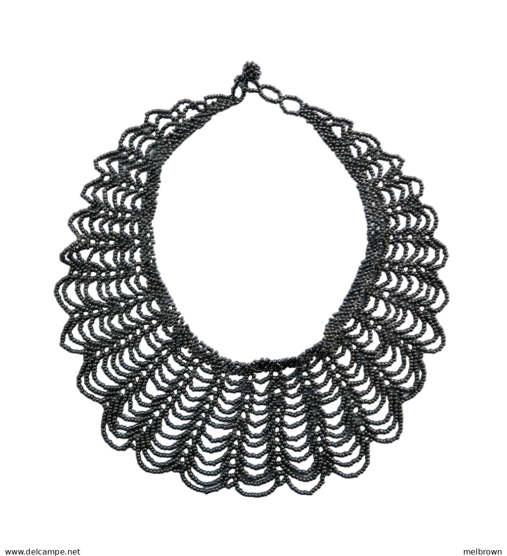 Stunning Metallic Look Grey Beaded Necklace- 45 Cm Long - Kettingen