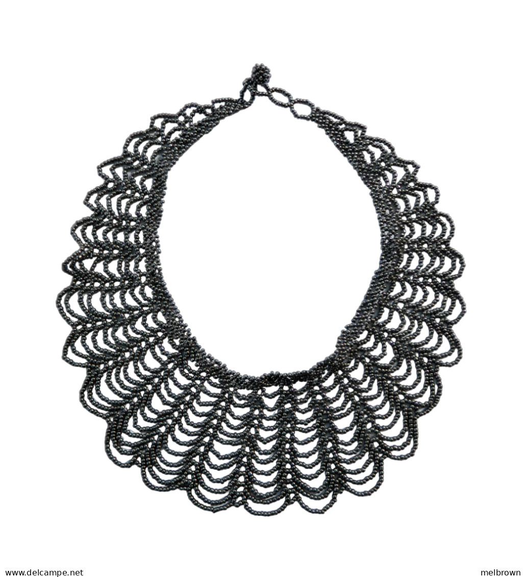 Stunning Metallic Look Grey Beaded Necklace- 45 Cm Long - Colliers/Chaînes