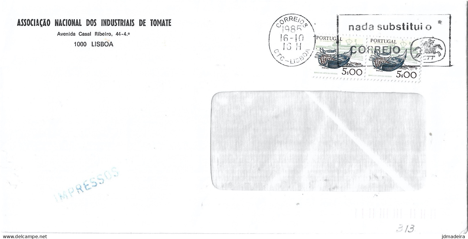 Portugal Cover With NADA SUBSTITUÍ O CORREIO Cancellation - Flammes & Oblitérations