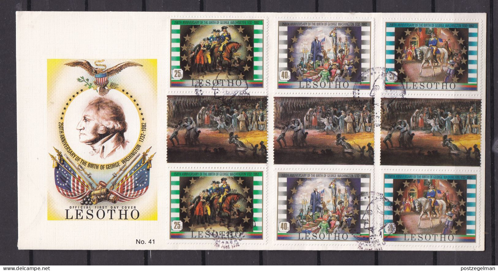 LESOTHO 1982 2 FDC 's Washington 386-391 F944 - George Washington