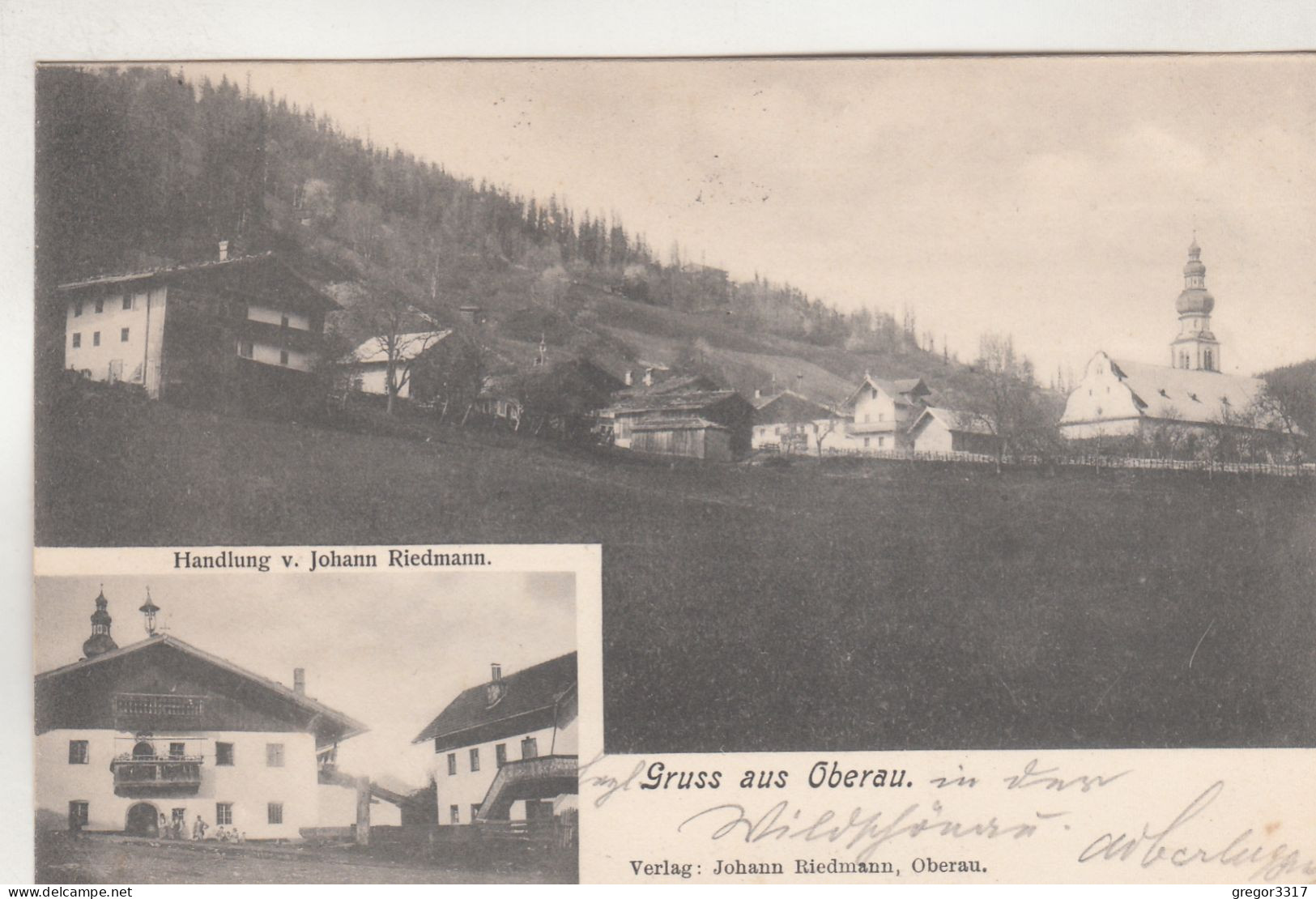 D2065) GRUSS Aus OBERAU - Wildschönau - Handlung V. Johann RIEDMANN - Kirche Häuser - SEHR ALT ! - Wildschönau