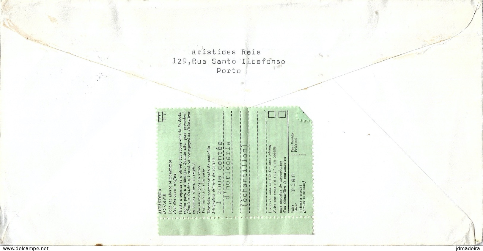 Portugal Cover With Customs Declaration Attached - Briefe U. Dokumente