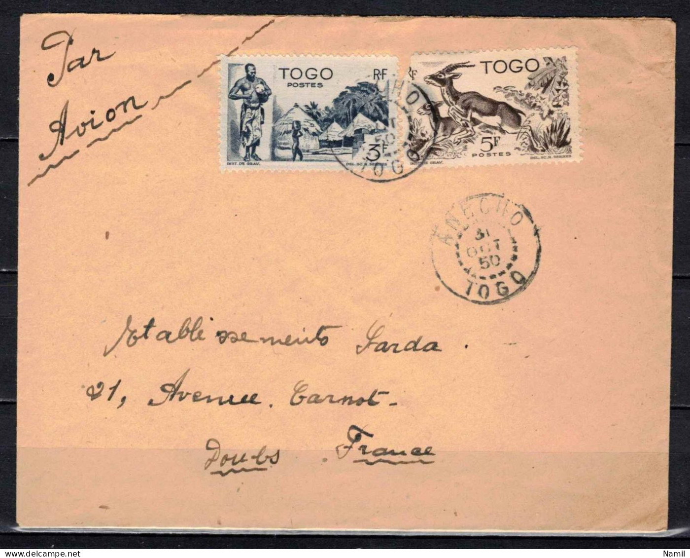 Togo, Lettre Pour Besancon, Cachet ANECHO - Lettres & Documents