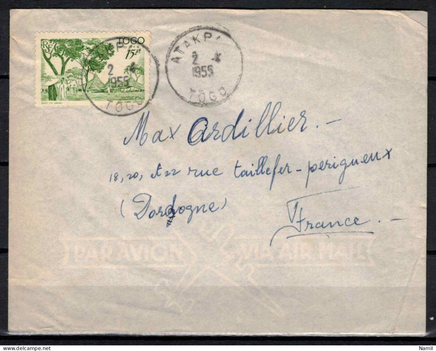 Togo, Lettre Pour Dordogne, Cachet ATAKPA - Lettres & Documents