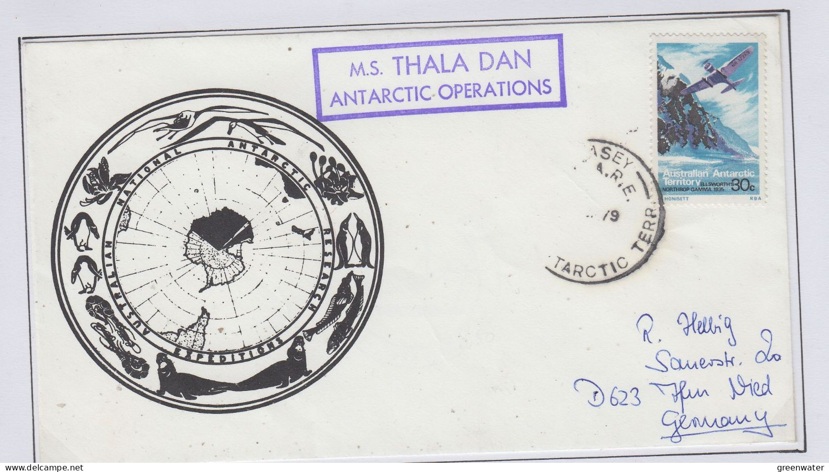 AAT Ship Visit MS Thala Dan  Ca  Casey 1979 (CS152C) - Lettres & Documents