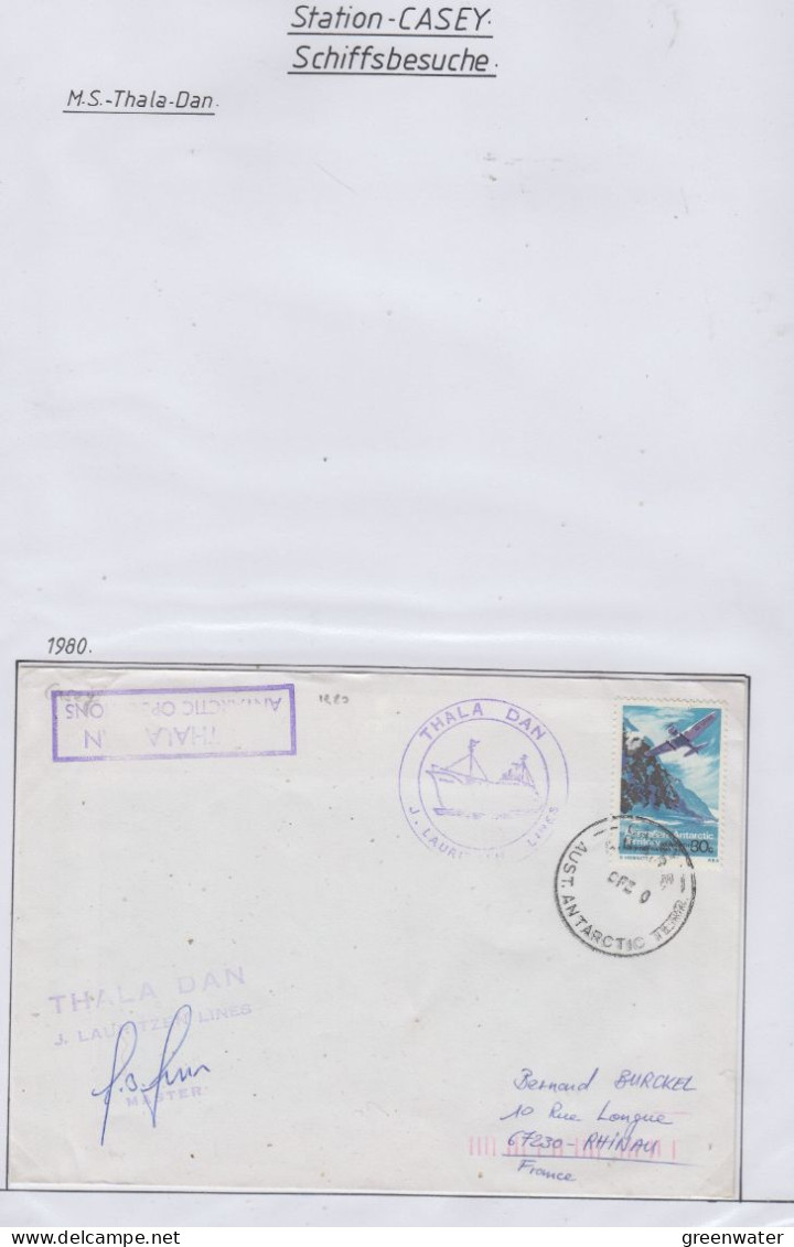 AAT Ship Visit MS Thala Dan Signature Master   Ca  Casey 9 FE 1980 (CS153) - Lettres & Documents