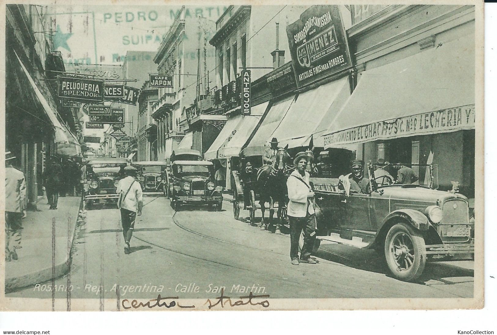 Esperanto-Karte, Rosario, Argentinien, PKWs, Geschäfte, Gelaufen 1936 - Esperanto