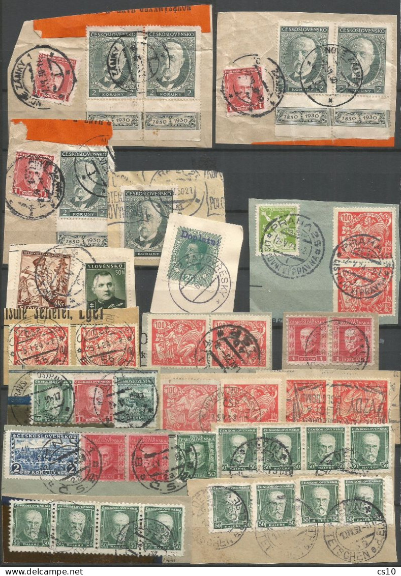 Ceskoslovensko 5 Scans Lot Mainly Used Old Issues Perforated / Imperf + Perfins + On-Piece + P.Due In # 268 Pcs - Collections, Lots & Series