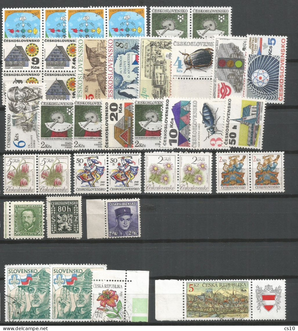 Ceskoslovensko 5 Scans Lot Mainly Used Old Issues Perforated / Imperf + Perfins + On-Piece + P.Due In # 268 Pcs - Collections, Lots & Séries