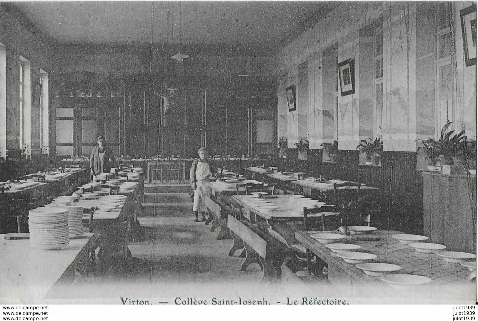 AA+ .... VIRTON ..-- REFECTOIRE Au COLLEGE St JOSEPH . 1923 Vers SENSENRUTH ( Mme Veuve BLONDLET ) .  Vverso . - Virton