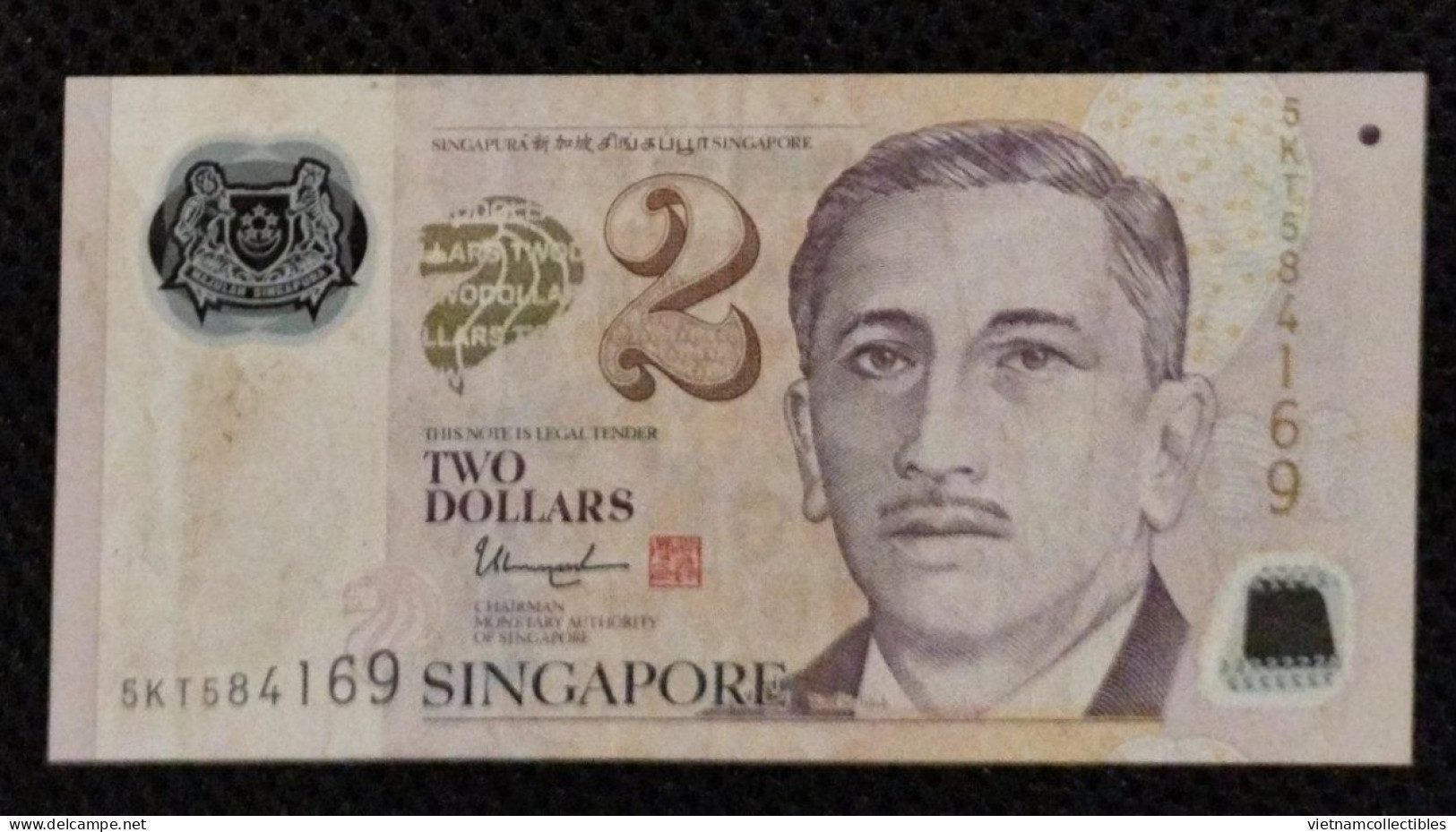 Singapore 2 Dollars VF Polymer Banknote Note / 02 Photos - Singapour