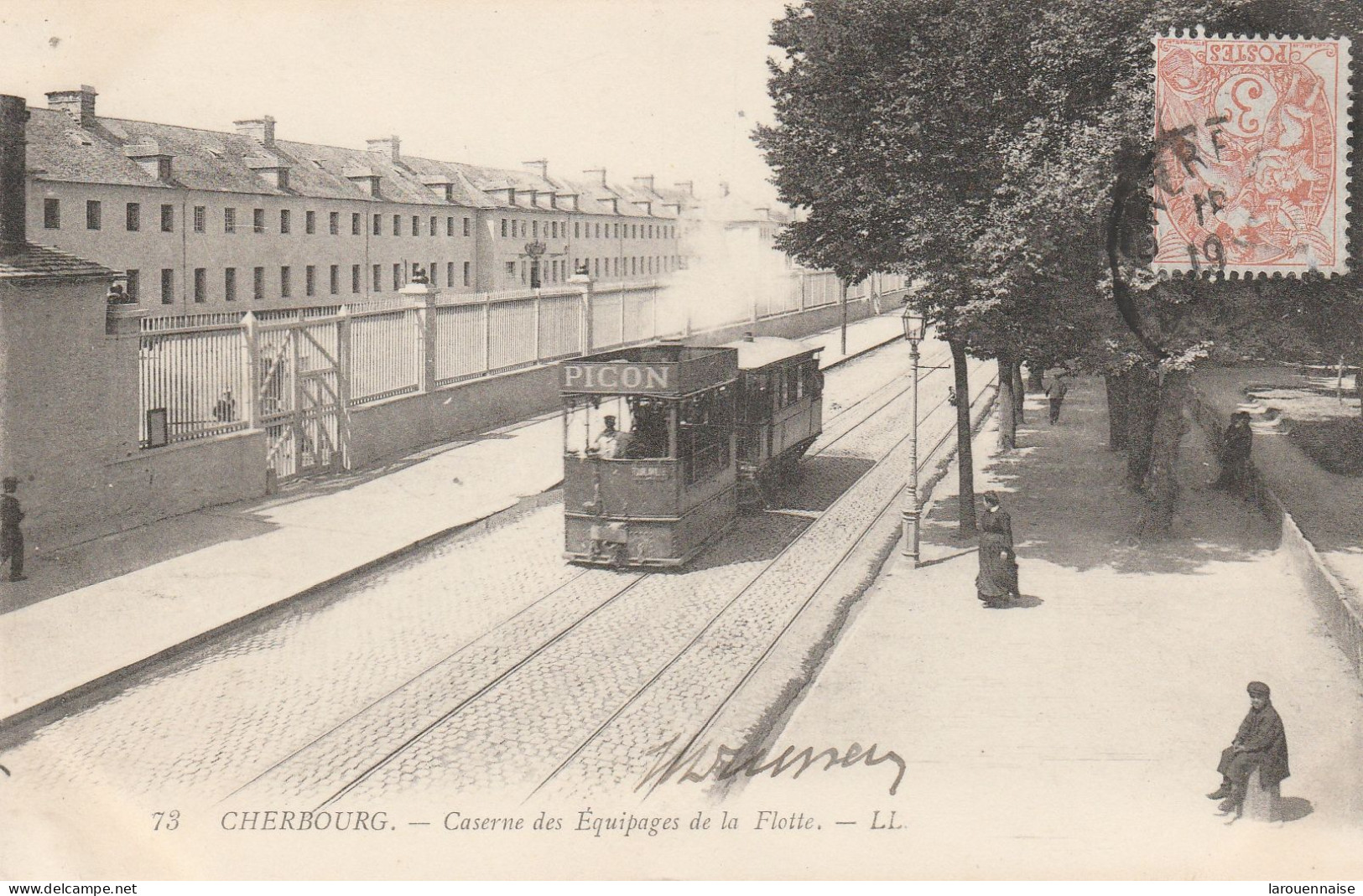 50 - CHERBOURG - Caserne Des Equipages De La Flotte (tramway) - Bus & Autocars