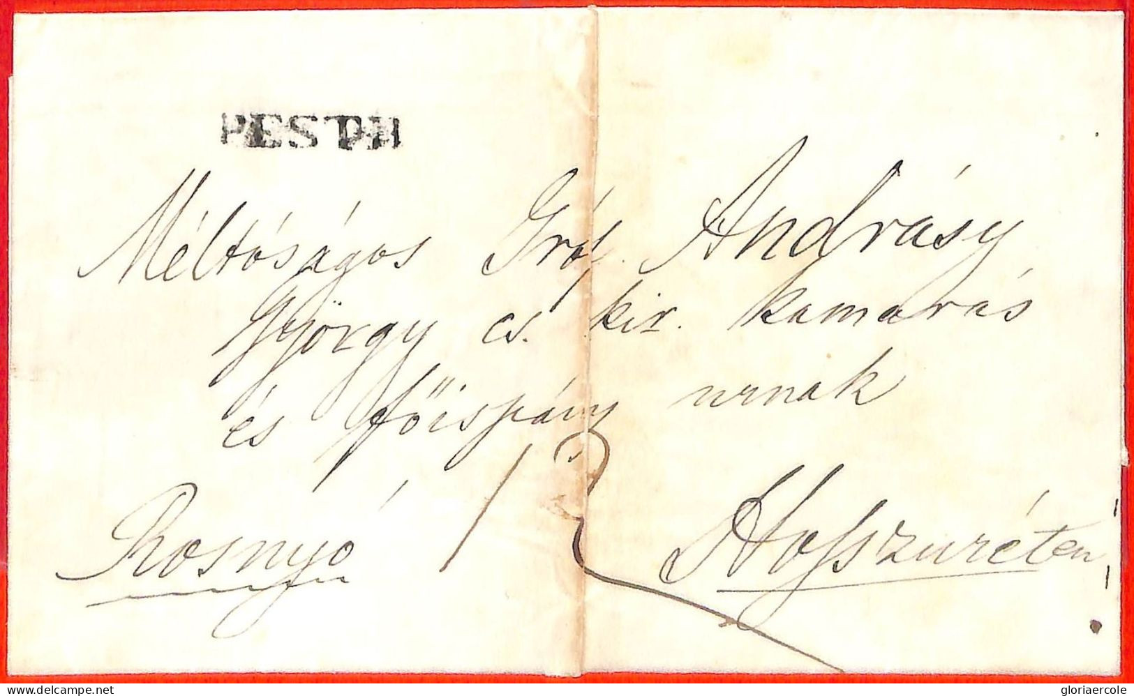 Aa2006 - HUNGARY - Postal History - PREFILATELIC COVER  From PESTH - ...-1867 Préphilatélie