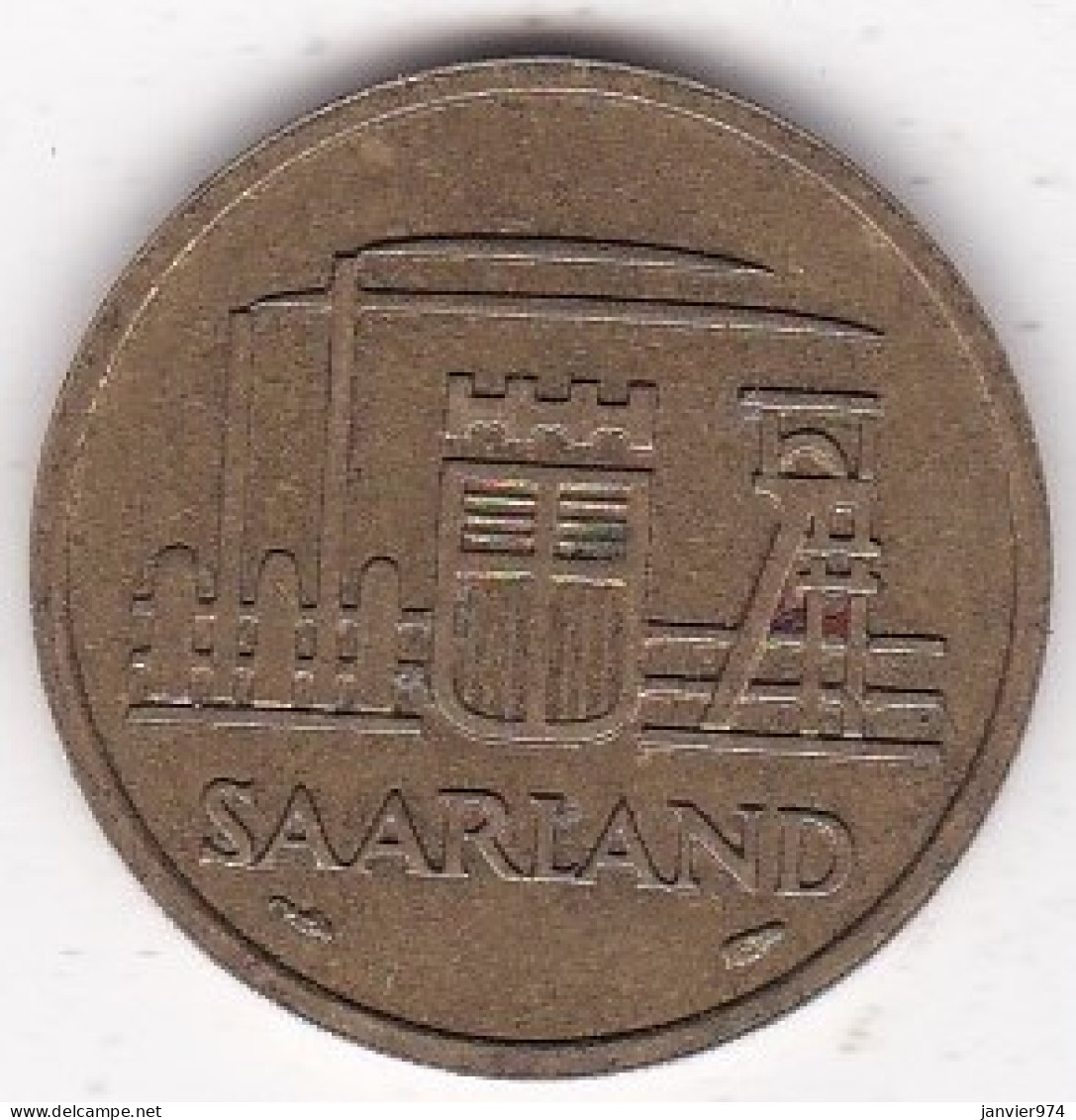 Sarre, Protectorat Français , 20 Franken 1954, Bronze-aluminium, KM# 2 - 20 Franchi