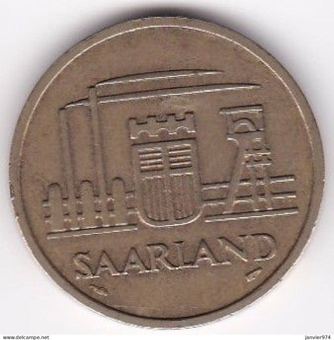 Sarre, Protectorat Français , 50 Franken 1954, Bronze-aluminium, KM# 3 - 50 Francos