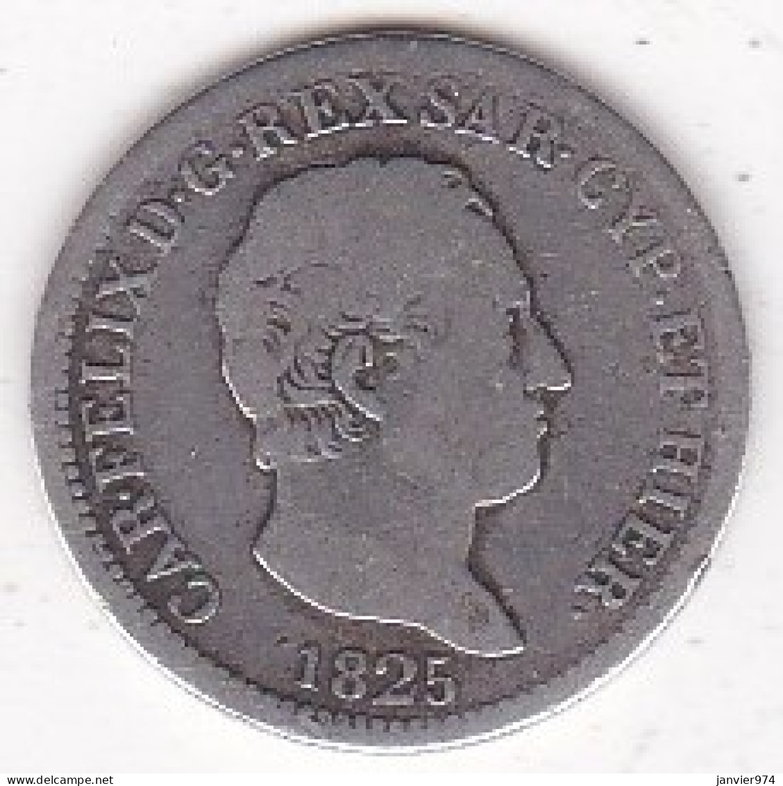 Sardaigne. 50 Centesimi 1825 Torino. Carlo Felice, En Argent - Italian Piedmont-Sardinia-Savoie