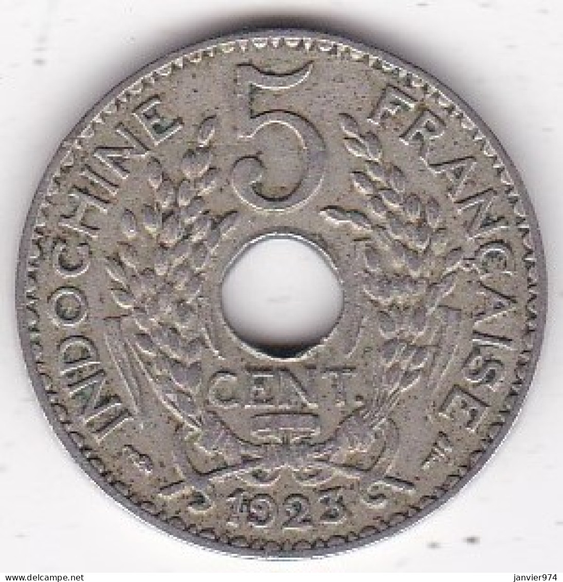 Indochine Française . 5 Cent 1923 . Cupro Nickel, Lec# 116 - Französisch-Indochina