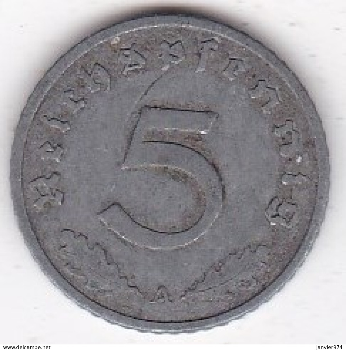 Allemagne. 5 Reichspfennig 1940 A BERLIN En Zinc - 5 Reichspfennig