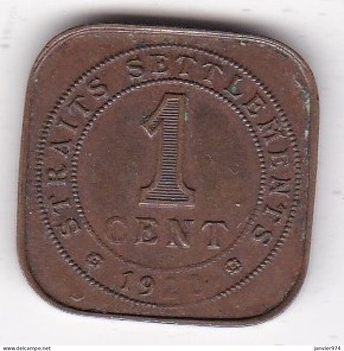 STRAITS SETTLEMENTS . 1 CENT 1920 .GEORGE V , En Bronze - Malaysie