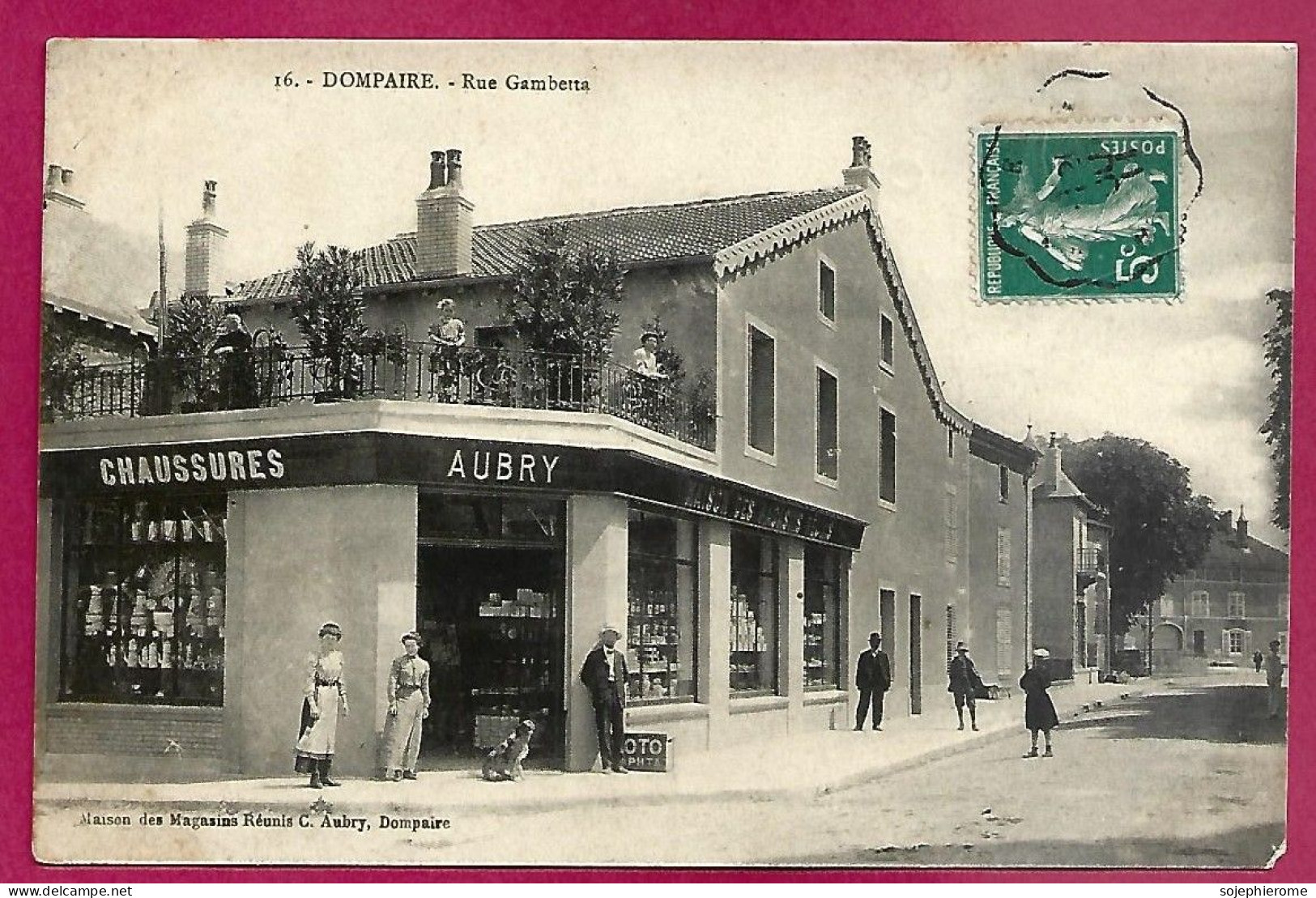 Dompaire (88) Rue Gambetta 2scans Magasin De Chaussures Aubry 1911 - Dompaire