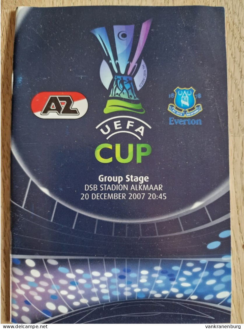 Programme AZ Alkmaar - Everton - 20.12.2007 - UEFA Cup - Holland - Programm - Football - Libros